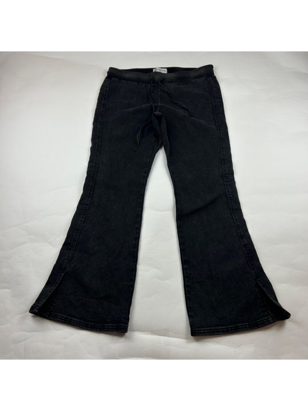 No Boundaries Washed Black Knit Wide Leg Lounge Pant L